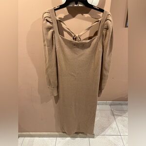 Puff sleeve sweater dress.